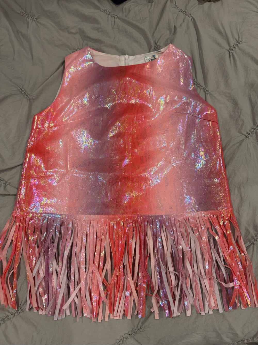 Queen Of Sparkles Pink Fringe Top